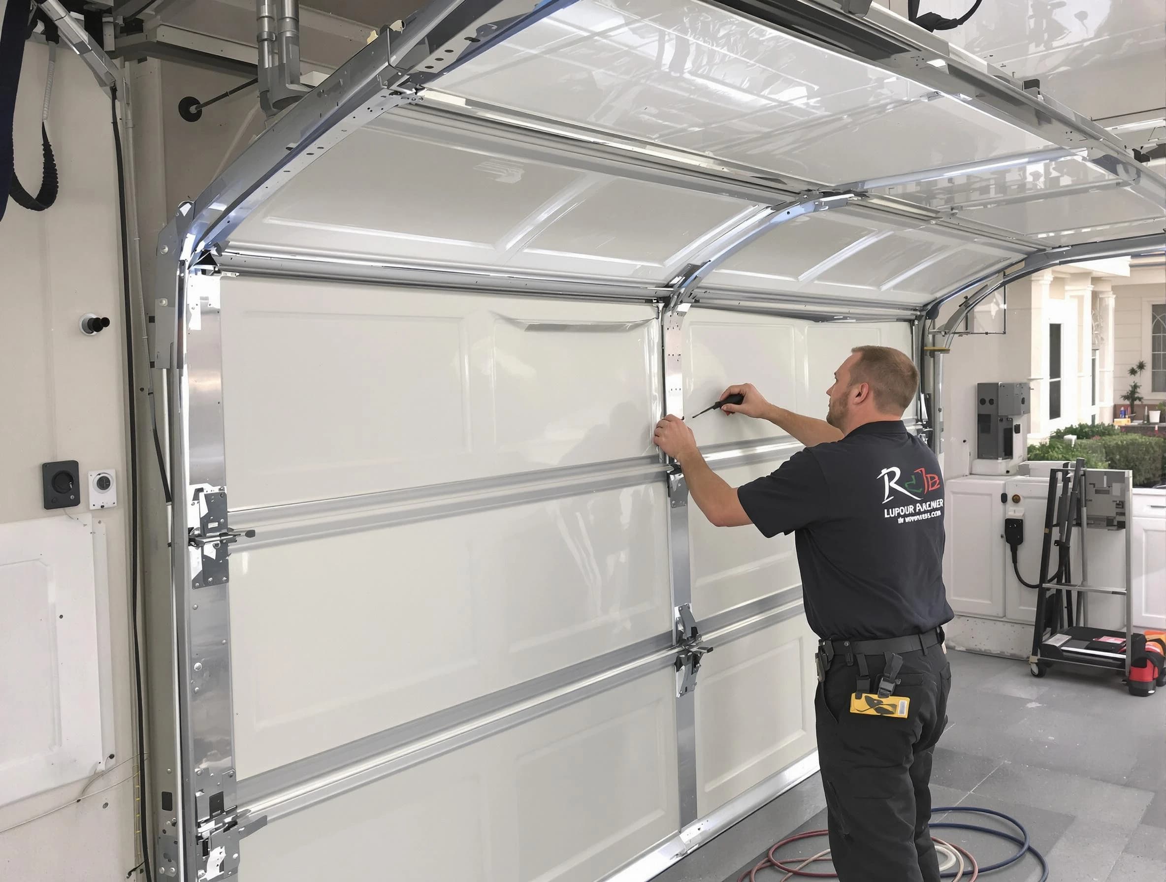 Bluffdale Garage Door Repair professional performing panel repair in Bluffdale