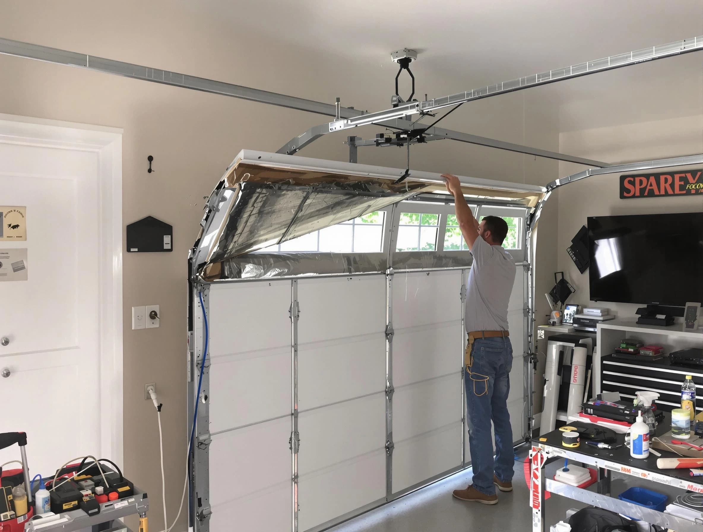 Garage door section replacement by Bluffdale Garage Door Repair in Bluffdale