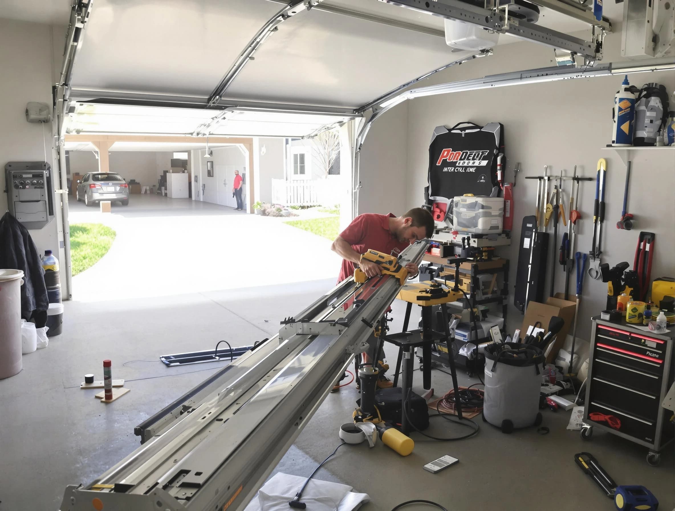 Bluffdale Garage Door Repair expert performing track repair in Bluffdale