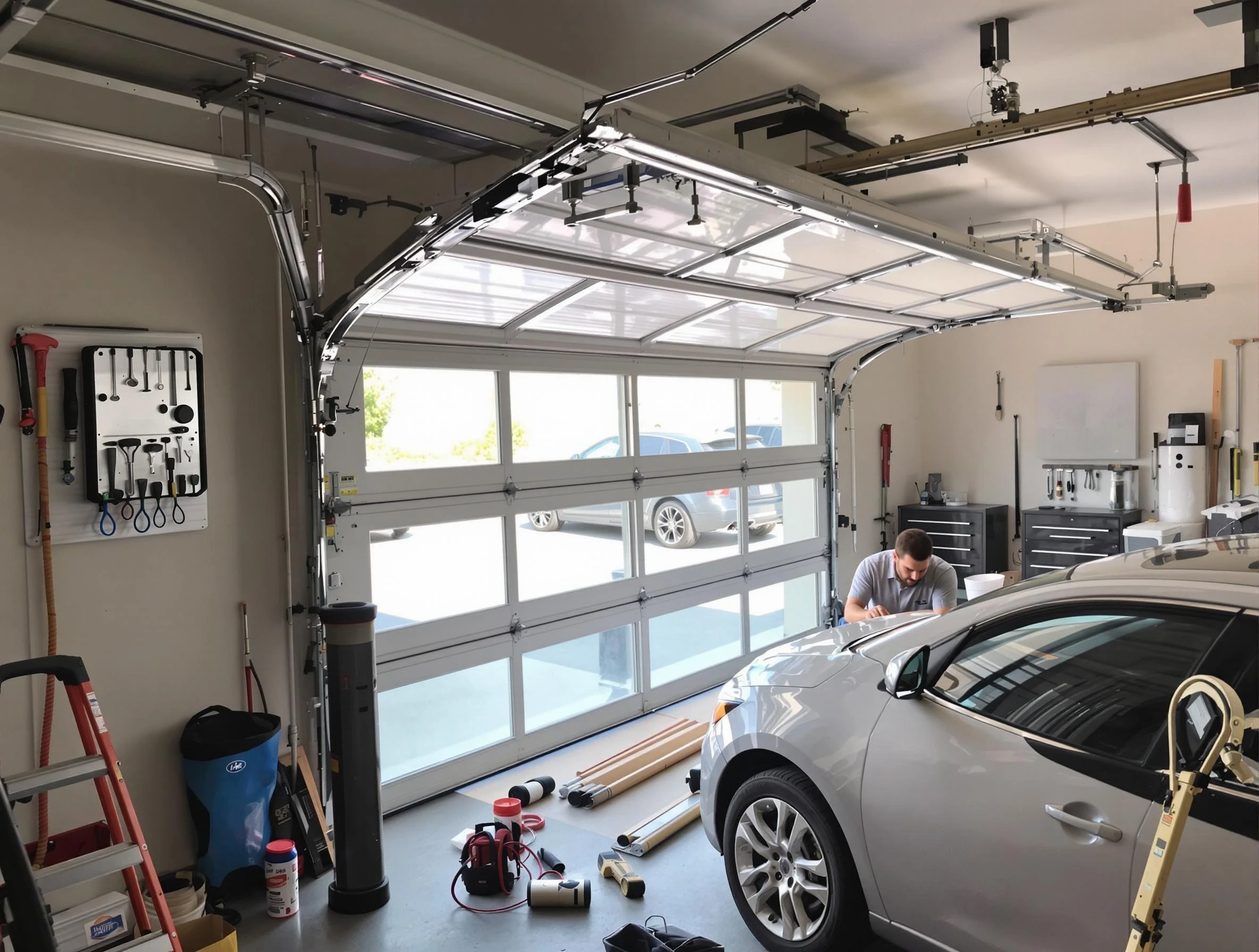 Garage door noise reduction service by Bluffdale Garage Door Repair in Bluffdale