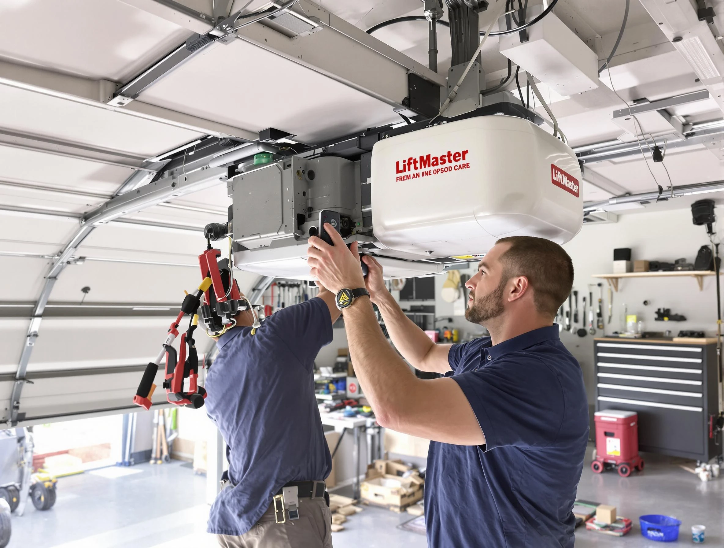Bluffdale Garage Door Repair technician performing advanced diagnostics on garage opener in Bluffdale